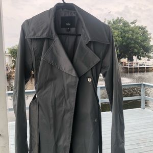 Mossimo Silver / Gray Belted Trench Size M
